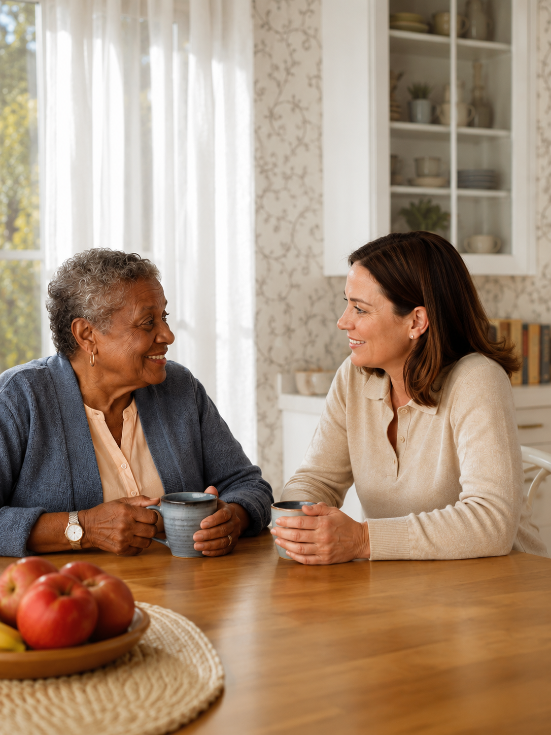 Caregiver helping senior